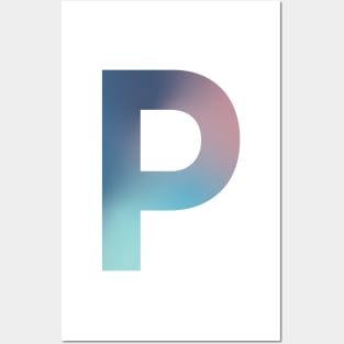 Gradient Letter P Initial Alphabet Posters and Art